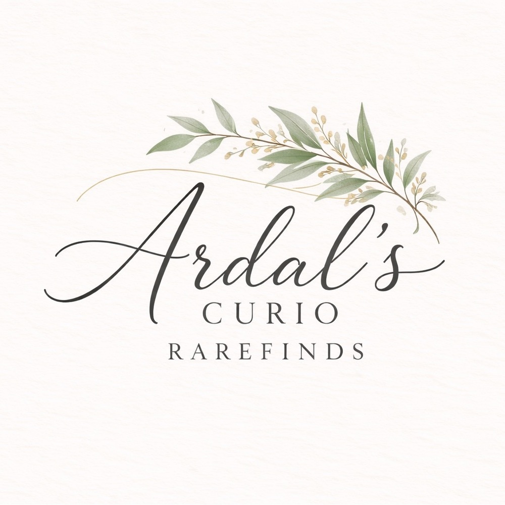 Botanical Logo Wall Art in Olive Green and Gold